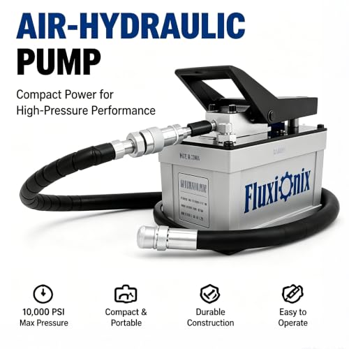Air Hydraulic Pump 10,000 PSI, 1.7L Reservoir, NPT 1/4" Inlet, NPT 3/8" Oil Outlet,Hydraulic Pump Air Hydraulic Foot Pump with 6.6ft Pipe, Gray - color: Gray-NEW