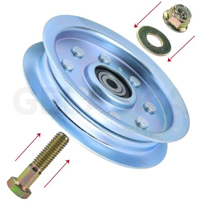 GELASKA 2 Pack 756-04129b Idler Pulley 4.25 for Cub Cadet 50 inch RZT 50 - color: A5 2x756-04129 White