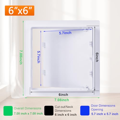Suteck Plastic Access Panel for Drywall & Ceiling 6 x 6 Inch - size: 6 x 6 inch