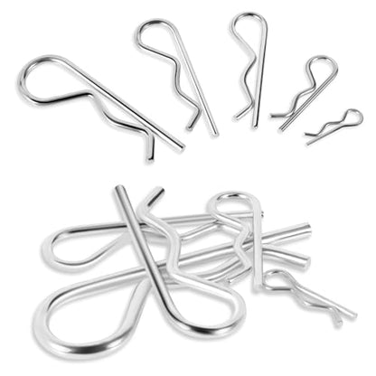 50 Pcs Cotter Pins Assortment Kit R Clips 5 Sizes