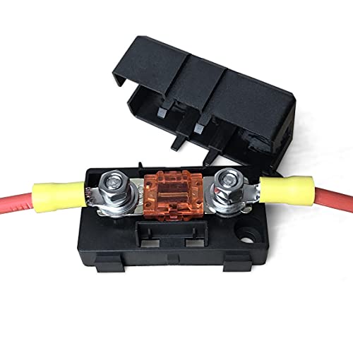 MGI SpeedWare Mini-ANL/MIDI Inline Fuse Holder with Cover and Bolt-Down Studs (50A Fuse) - size: 50A Fuse