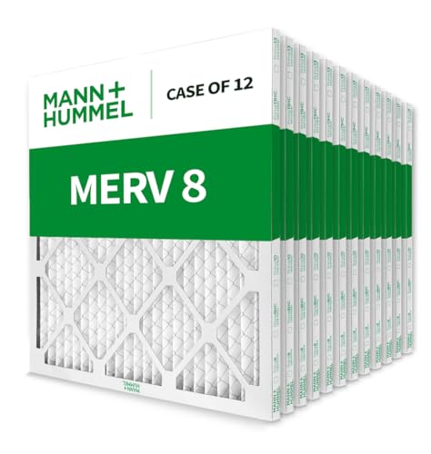 MANN+HUMMEL 16x16x1 MERV 8 Pleated 1" AC Furnace Air Filter. Case of 12 - style: 16 x 16 x 1