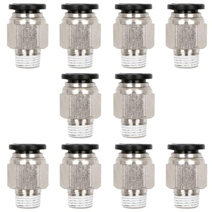 Beduan Pneumatic Push to Connect Fittings Male Straight PC 5/32 Inch Tube OD x 1/8 Inch Thread Push Lock Fittings (Pack of 10) - size: 5/32"OD-1/8"NPT-10 PCS, style: 10 Pcs