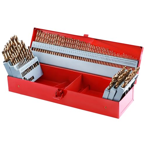 115Pcs Cobalt Drill Bits Set M35 HSS Jobber Length - size: 115PCS Cobalt Drill Bit