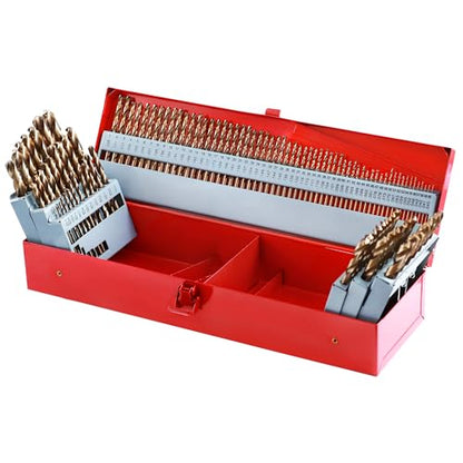 115Pcs Cobalt Drill Bits Set M35 HSS Jobber Length - size: 115PCS Cobalt Drill Bit