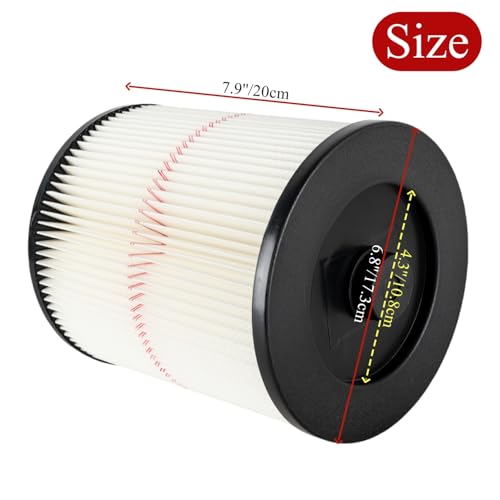 2 Packs of 17816 Filter Compatible with Craftsman Shop Vac Wet/Dry 5/6/8/12/16/32 Gallon and Larger Vacuum Cleaner, 9-17816 Red Stripe Vacuum Cartridge Filters