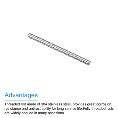MECCANIXITY Fully Threaded Rod M4 x 50mm 0.7mm Thread Pitch 304 Stainless Steel Right Hand Threaded Rods Bar Studs 5 Pack - size: M4 x 50mm