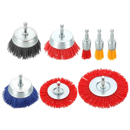 DTGN 8 Pcs Wire Wheel Cup Pen Brush Set for Drill with 1/4 Inch Hex Shank