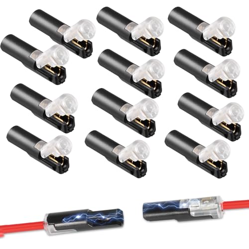 1 Pin Wire Plug-in Connector for 16-20 AWG, Single Wire Universal Low Voltage Quick-Connect Connectors with Locking Buckle for Strip Lights DIY Crafting, Low-Voltage Decor, DIY Projects 12pcs