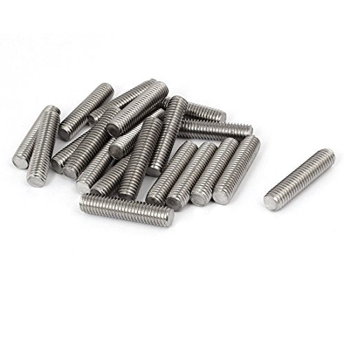 uxcell M8 x 35mm 1.25mm Pitch 304 Stainless Steel Fully Threaded Rod Silver Tone 20 Pcs - size: M8 x 35mm