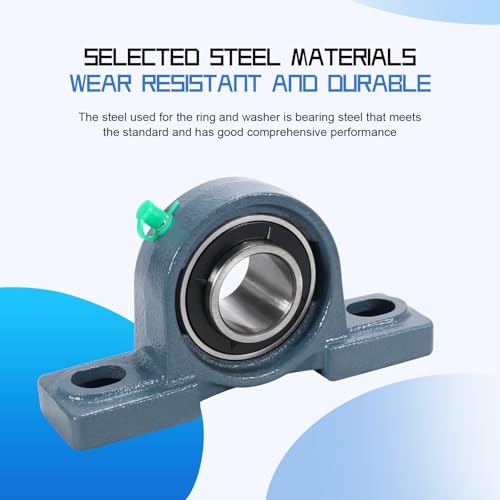 UCP207-20 Pillow Block Bearing,1-1/4" Bore Mounted Pillow Bearing Cast Iron Base -Self Aligning Chrome Bearing,4 Pcs - style: UCP207-20