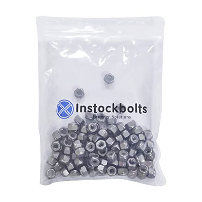 1/2"-13 Nylon Insert Lock Nuts, Stainless Steel 304 (18-8) Lock Nuts with White Nylon Insert, 10pcs - color: Silver, size: 1/2"-13