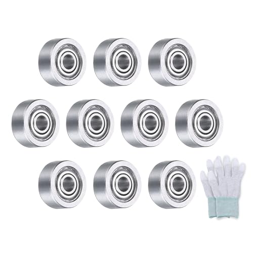 uxcell MR72ZZ Deep-Groove Ball Bearings for Rollers, 2mm x 7mm x 3mm Seal Bearings with Fiber Gloves, Double Metal Sealed Bearing Steel Skateboard Bearings 10Pcs - size: MR72ZZ
