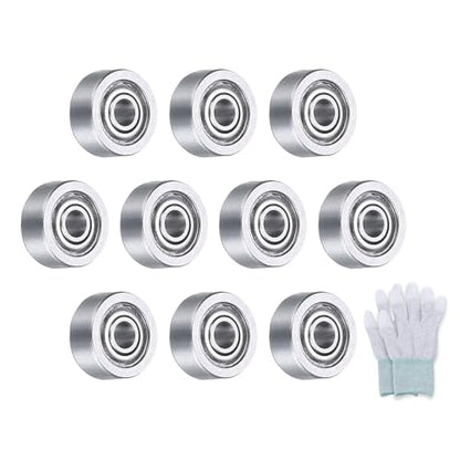 uxcell MR72ZZ Deep-Groove Ball Bearings for Rollers, 2mm x 7mm x 3mm Seal Bearings with Fiber Gloves, Double Metal Sealed Bearing Steel Skateboard Bearings 10Pcs - size: MR72ZZ