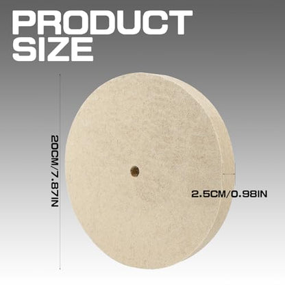 Wool Buffing Wheel 5/8 Inch Arbor Hole Wool Felt Polishing Wheel for Stainless Steel Metal Fits Bench & Die Grinder