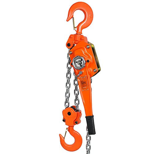 VEVOR Manual Lever Chain Hoist, 6 Ton 13200 lbs Capacity 20 FT Come Along, G80 Galvanized Carbon Steel with Weston Double-Pawl Brake, Auto Chain Leading & 360° Rotation Hook, for Garage Factory Dock - size: 6 Ton 20FT