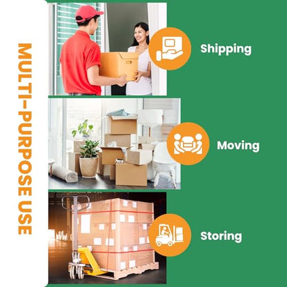 NEXUSWAY 18'' Stretch Film Wrap for Moving - Stretch Film Pallet Wrap Roll Heavy Duty 1000 feet 80 Gauge Industrial Strength up to 800% Stretch 20 Microns for Shipping Moving Furniture (Pack of 3) - style: Pack of 3