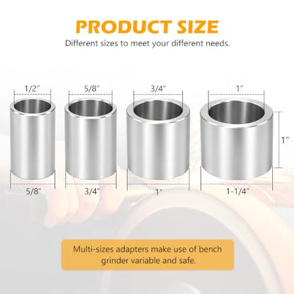Aluminum Bench Grinder Reducing Bushing Arbor Adapter Set, 1" Thick, 4 Kits - style: 1" Thick-4 Piece