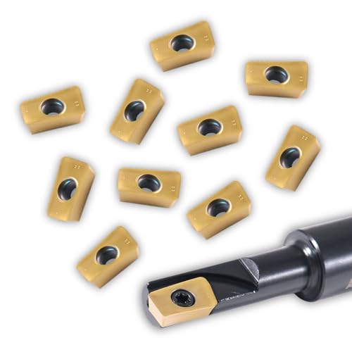 Accusize Industrial Tools 3/8" 90° Square Shoulder Indexable End Mill w/ 10 add'l APKT11T308 Inserts, 1/2" Shank, 3" OAL, 0.433" ap, 1 Flute, APKT11T308 Carbide Insert, 0056-0912+0056-1130 - size: 3/8" Cut, 1/2" Shk, 1 Fl, w/ 10 add'l inserts