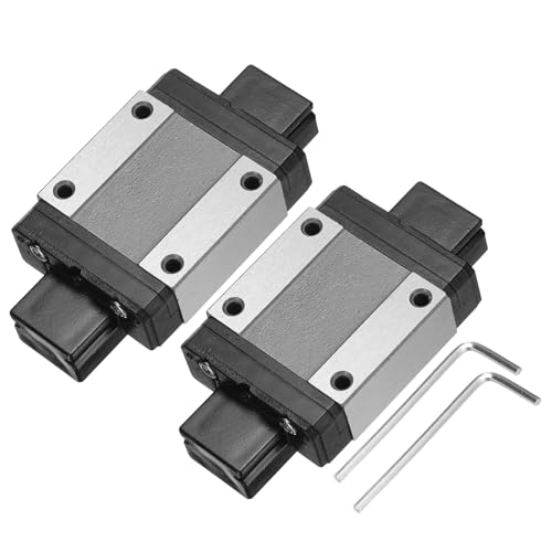 uxcell 2Pcs MGN15C Linear Bearing Sliding Carriage Block with Mini Guide and Wrench for 15mm Linear Motion Slide Rail Guide, 3D Printer, CNC Machine