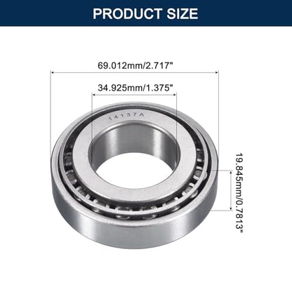 2 Pack 14137/274 Tapered Roller Bearing Cone and Cup Set - size: 14137/14274
