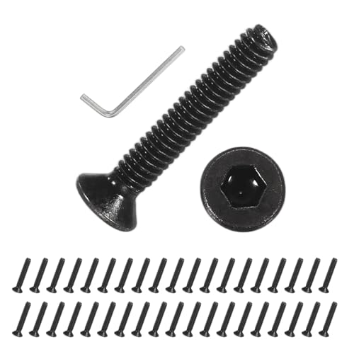 PATIKIL M2x12mm Flat Head Socket Cap Screws Carbon Steel Hex Spanner 100Pcs - size: M2x12 mm