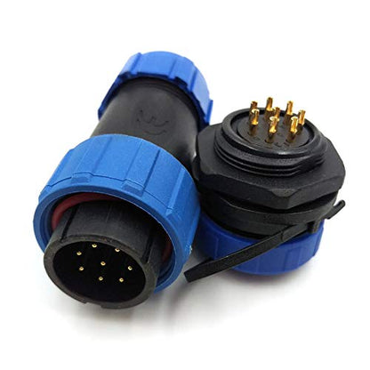 SP21 2Pin-12Pin IP67 Panel Mount Waterproof Aviation Cable Connector,21mm Panel Mount Connector Plug and Socket (8Pin) - size: 8Pin