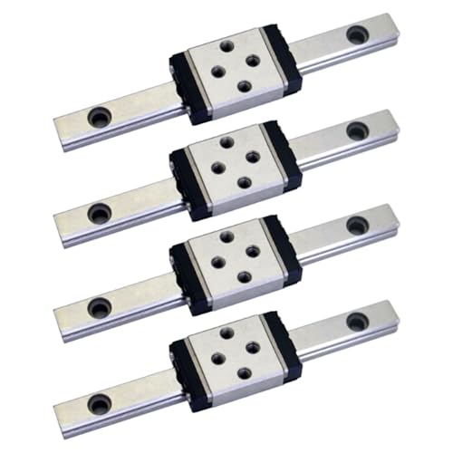 MGN5 Linear Rail 50mm 1.97" 4PCS MGN5 Miniature Linear Motion Slide Rail + 4PCS MGN5H 5mm Linear Sliding Bearing Carriage Block Black for 3D Printer and CNC Machine - size: L: 50mm / 1.97 inch, style: MGN5 Rail + H Block