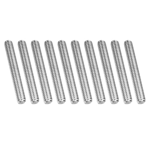 PATIKIL 1/4"-20 UNC 304 Stainless Steel Fully Threaded Rod, 10Pcs 2.4" Length Long Threaded Screw Right Hand Threads All Threaded Rod Studs for Anchoring Bolt, Clamps, Hangers and U-Bolts - size: 1/4"-20 x 2.4"