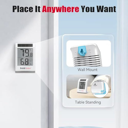 BaldrTherm Digital Thermometer Humidity Gauge Meter - color: White, 1Pack