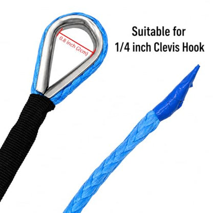Ucreative 1/4" x 50' Synthetic Winch Rope Blue - color: Blue, size: 1/4 Inch x 50 Feet