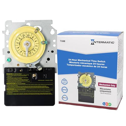 Intermatic T104M 24-Hour Mechanical Timer Mechanism, 208-277V DPST - size: 1-Pack