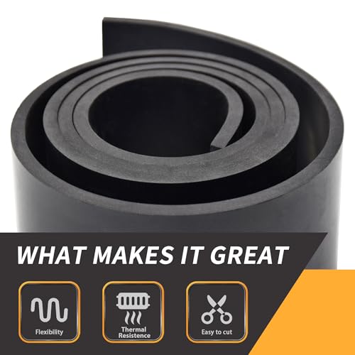 1/4 Inch Thick Neoprene Rubber Strips and Solid Rubber Rolls, Sheet for DIY Gasket, Warehouse, Pads, Seals, Weather Stripping, Flooring (1 Inch Wide, 12 Feet Long) - size: 1/4" x 1" x 12', style: Non-Adhesive Backing