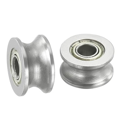 PATIKIL U-Groove Bearing, 20 Pack 4x13x7mm U Groove Guide Pulley Carbon Steel Sealed Ball Bearings Rail Roller Bearing Wheel for Track Liner Motion System - size: 4x13x7mm