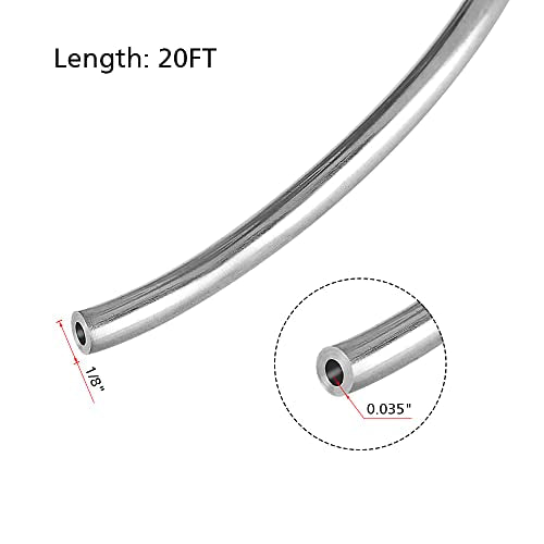 316/316L Stainless Steel Seamless Tubing 1/8" OD × 0.035" Wall × 20 ft Coil Annealed ASTM A269 - size: 1/8" OD × 0.035" Wall x 20 ft