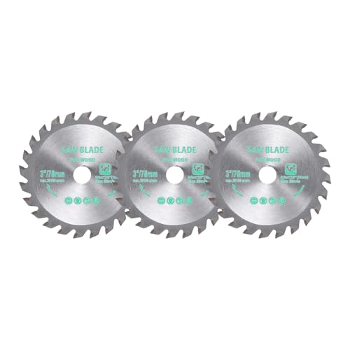 3pcs Circular Saw Blade - [3 Inch x 24 Teeth x 3/8 Inch Arbor] Tungsten Carbide Tipped Table Miter Saw Blades for Wood Aluminum Soft Metal Use | Silver - style: 24 Teeth