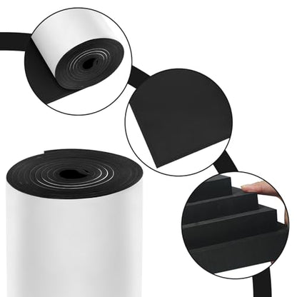 Self Adhesive Foam Rubber Sheets Sponge Neoprene with Adhesive Closed Cell Neoprene Rubber Roll Foam Padding for Shock Pad, DIY, Crafts (Black, 12 Inch x 59 Inch x 1/8 Inch) - color: Black, size: 12 Inch x 59 Inch x 1/8 Inch