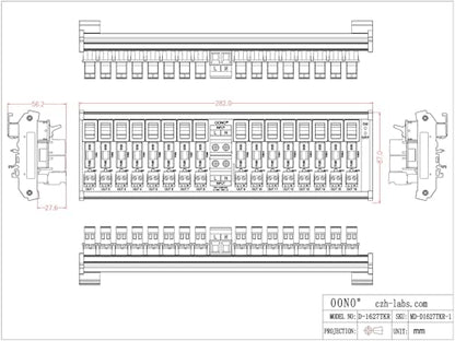 AC Power Distribution Module, Rocker Switch, Fused, Pluggable Top Wiring Terminal Block, DIN Rail and Screw Mount (16 Channel) - style: 16 Channel
