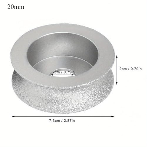 1PC Vacuum Brazed Diamond Grinding Disc of Half-Round Edge 75mm DIY Diamond Wheel Used Dry or Wet 10/15/20/25/30mm Available (20mm) - size: 20mm