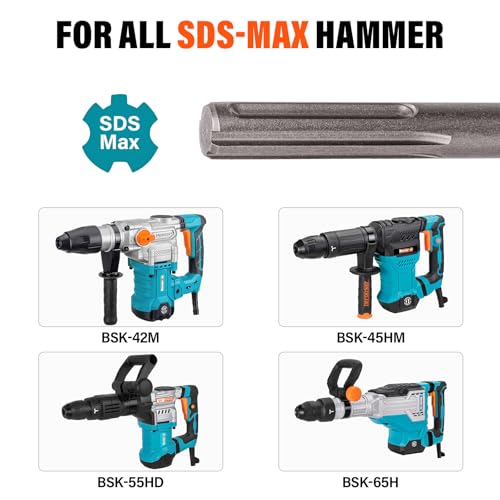 Berserker 1-9/16" SDS-Max Heavy Duty Rotary Hammer Drill with SDS Max Clay Spade, 4-1/2" x 18-1/2" Steel Shovel Bit