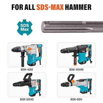 Berserker 1-9/16" SDS-Max Heavy Duty Rotary Hammer Drill with SDS Max Clay Spade, 4-1/2" x 18-1/2" Steel Shovel Bit