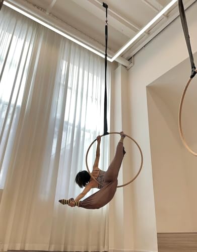 Spanset Aerial Hoop Lyra Rigging Polyester Round Slings Strap for Aerial Silk Yoga hammock Hanging, 5,300 lb. Vertical Capacity, 10,600 lbs Basket - Heavy Duty Poly Lifting Sling (Black, 1'8" ft) - color: Black, size: 1'8" ft