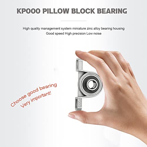 4Pcs 10mm Pillow Block Bearing 0.39" Bore Diameter Mounted Pillow Block KP000 Bearing Block - size: KP000-4pcs