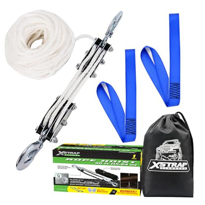 XSTRAP STANDARD Heavy-Duty 50 FT Rope Hoist, 2,000 LB Breaking Strength - color: 50ft White Standard