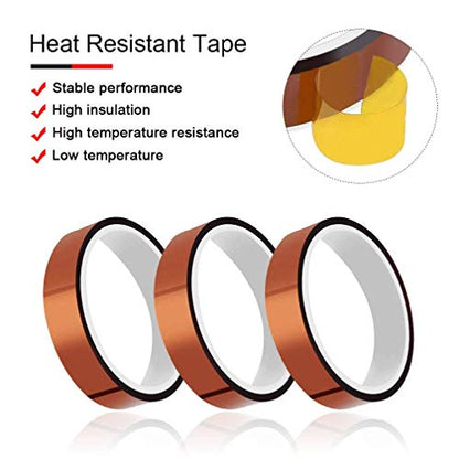 Viaky 3 Rolls High Temperature Tapes, 4/5''*108ft Heat Resistant Tape - color: Brown