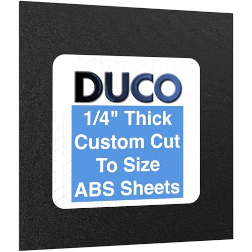 Duco Custom Cut to Size ABS Plastic Sheet 1/4" (6mm) Thick - USA-Made Black Textured & Matte ABS Sheet Cut to Size - Heat Moldable & Vacuum Formable Plastic Board for Fabrication & Other Crafts - size: Custom Cut To Size