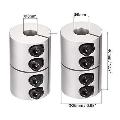 uxcell 8mm to 9mm Shaft Coupling 25mmx40mm Coupler Aluminum Alloy Joint Motor for 3D Printer CNC Machine DIY Encoder - size: 9mm x 8mm