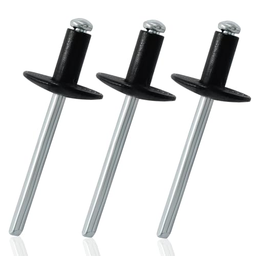 Aluminum Blind Rivets, 3/16" x 1/2", Black, 60 Pcs - color: Black, size: 3/16" x 1/2"