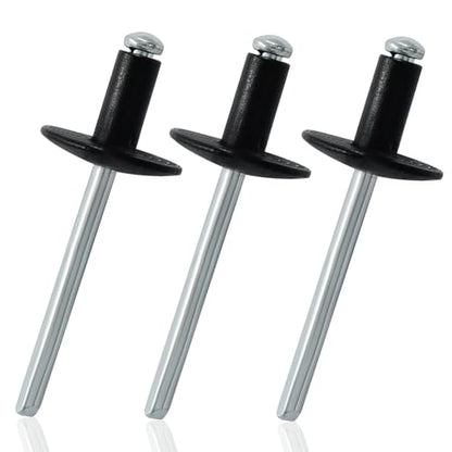 Aluminum Blind Rivets, 3/16" x 1/2", Black, 60 Pcs - color: Black, size: 3/16" x 1/2"