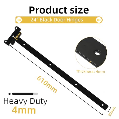 24in Heavy Duty gate Hinges Capacity Fits for Barns, Sheds, Fences